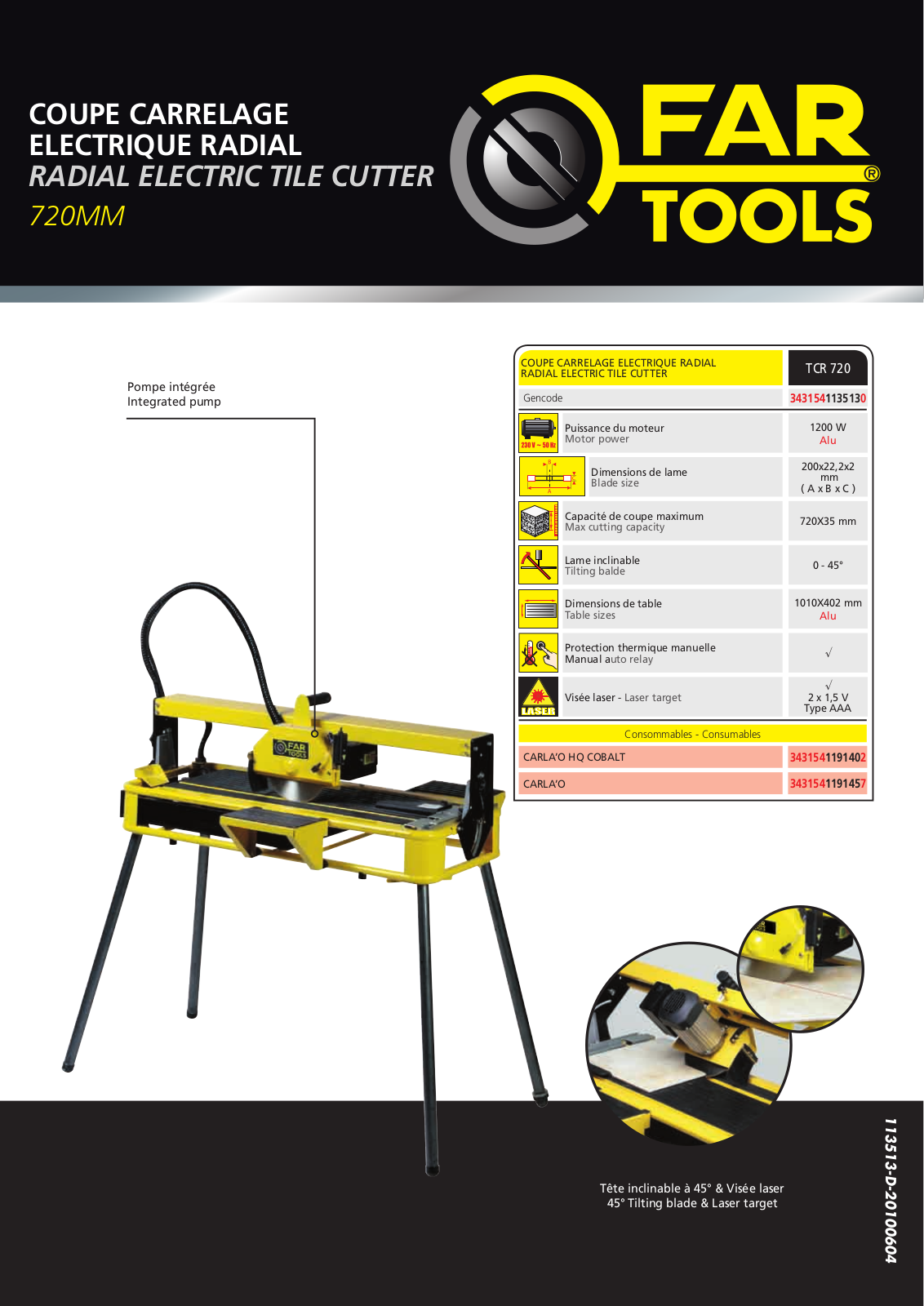 FARTOOLS TCR720 User Manual