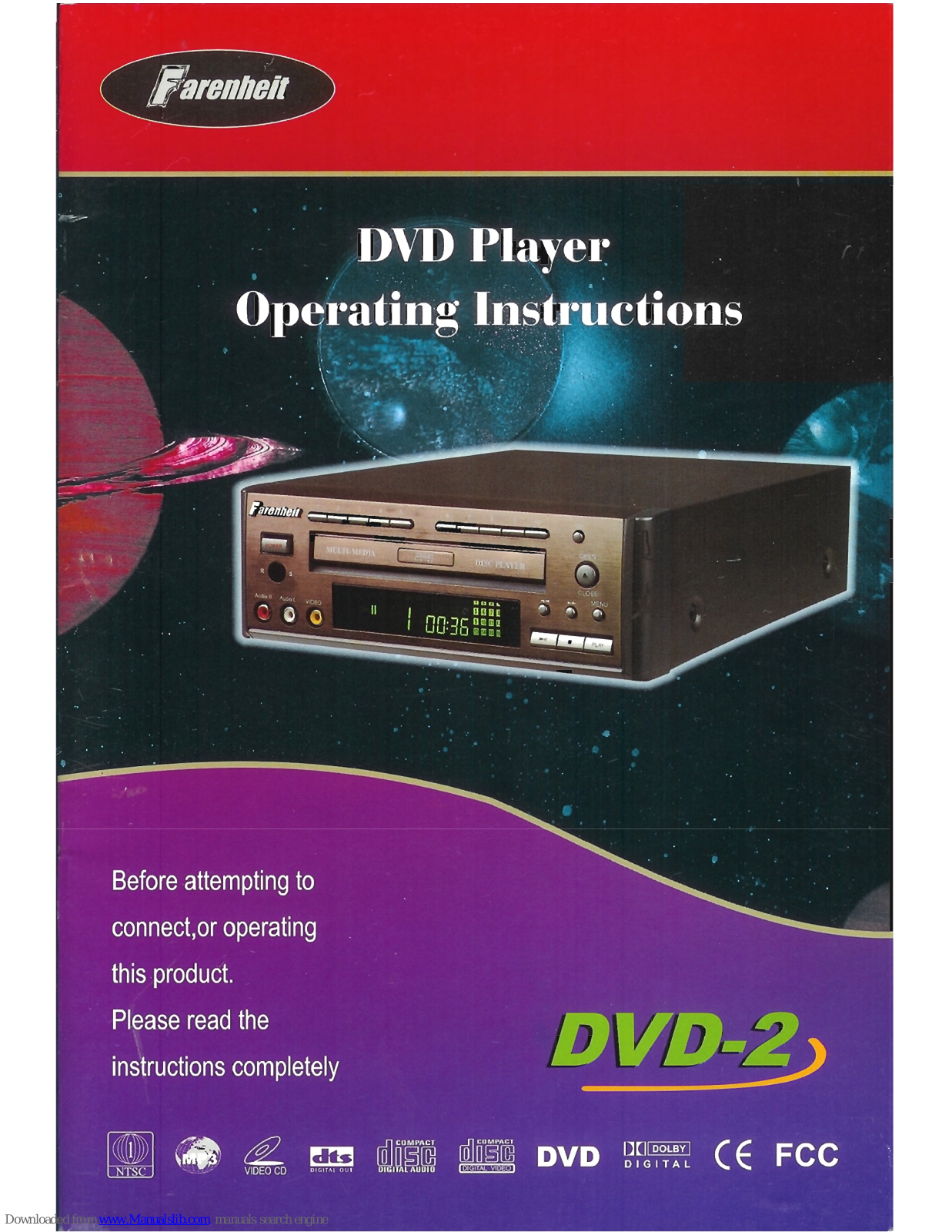 Farenheit DVD-2 Operating Instructions Manual