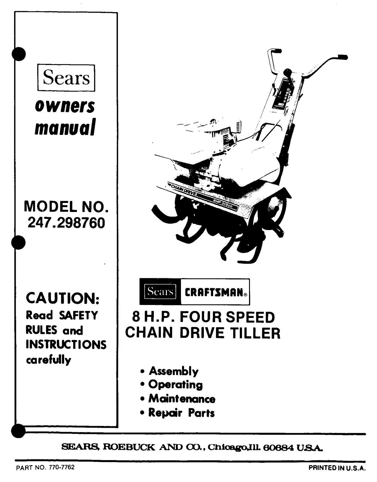 Craftsman 247.29876 User Manual