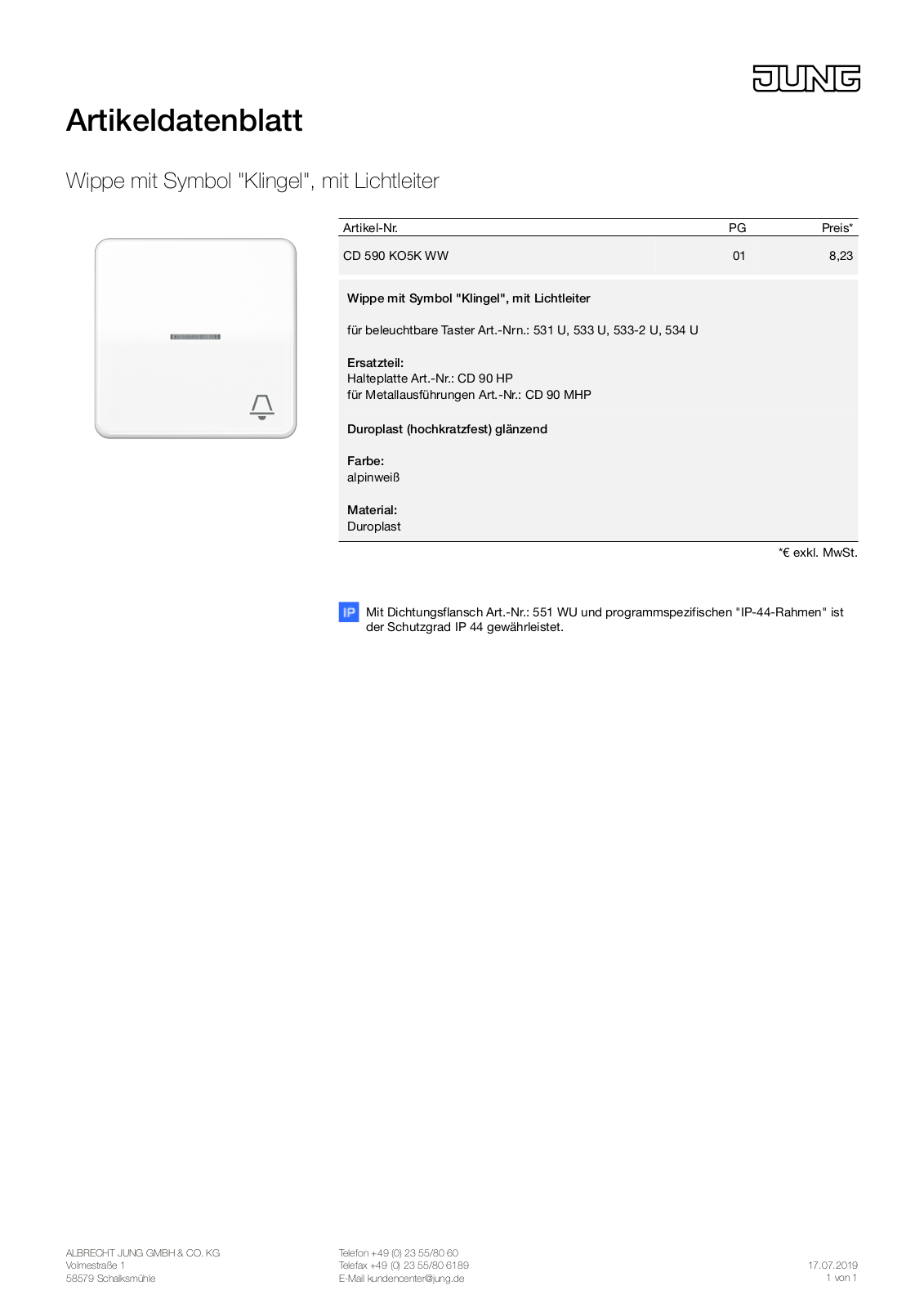 Jung CD 590 KO5K WW User Manual