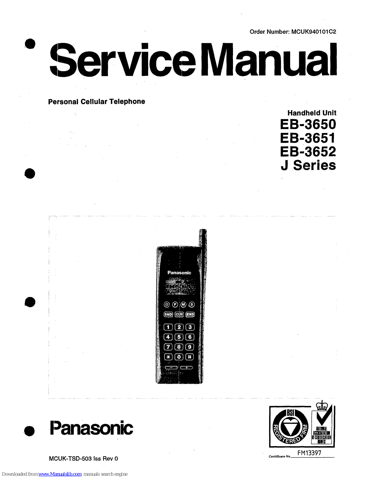 Panasonic EB-3651, EB-3652, J Service Manual