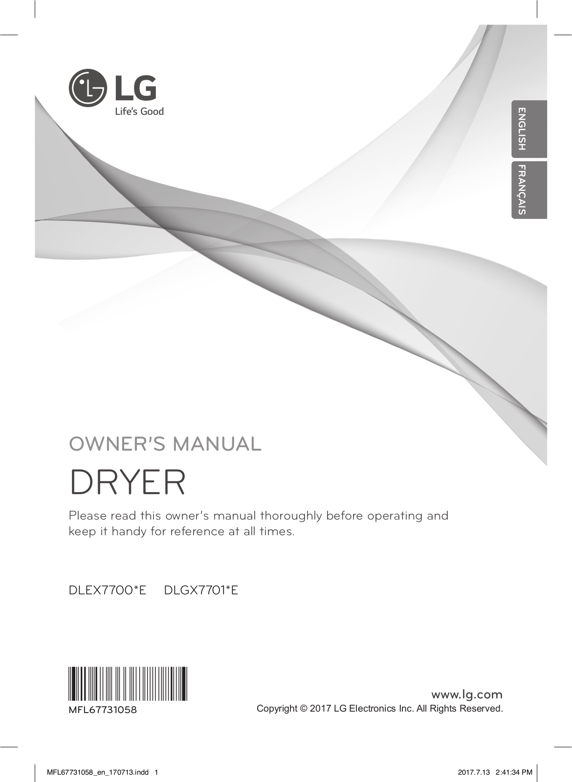 LG DLEX7700VE Owner’s Manual