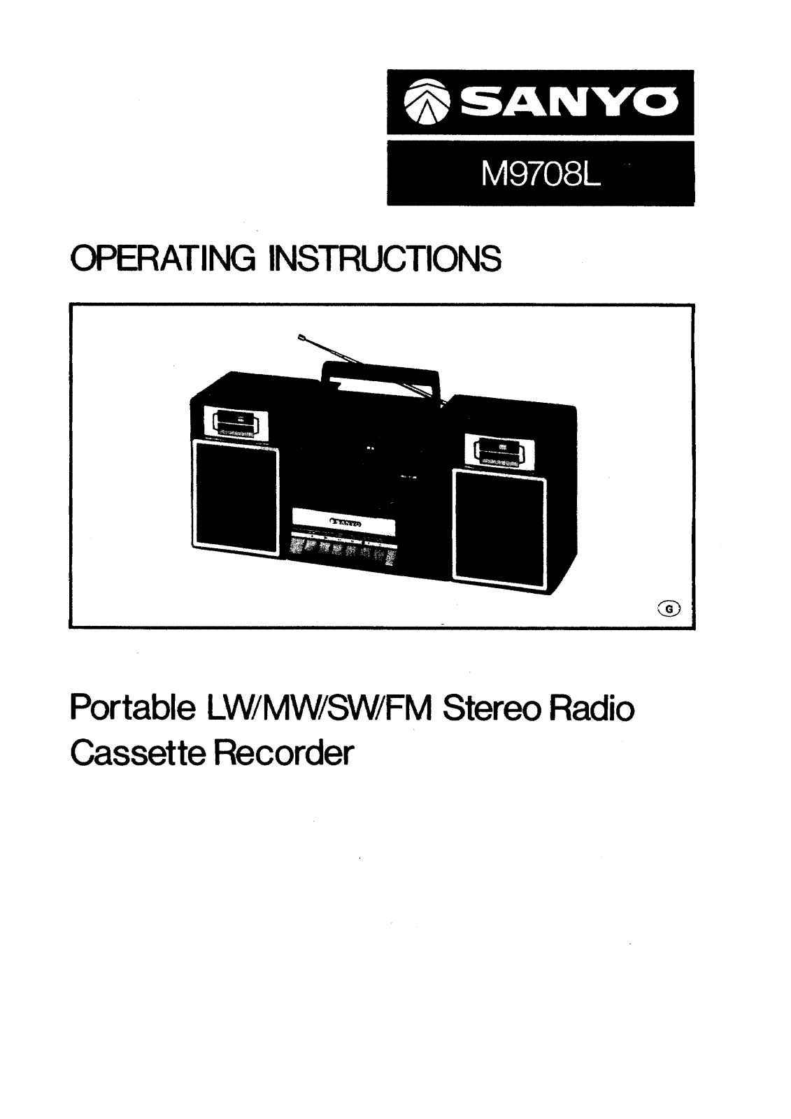 Sanyo M9708L User Manual