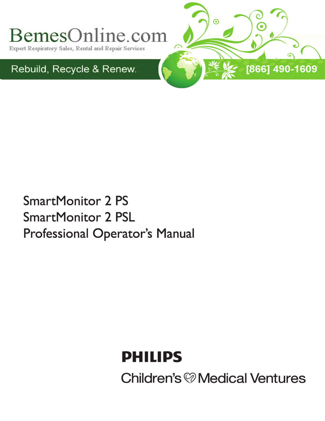 Philips SmartMonitor 2 PS, SmartMonitor 2 PSL Professional Operator's Manual - ManualMachine.com