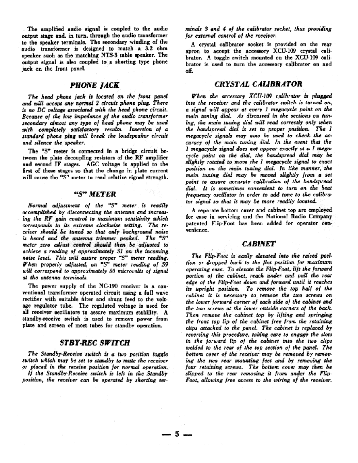 NATIONAL RADIO NC-140 User Manual (PAGE 05)