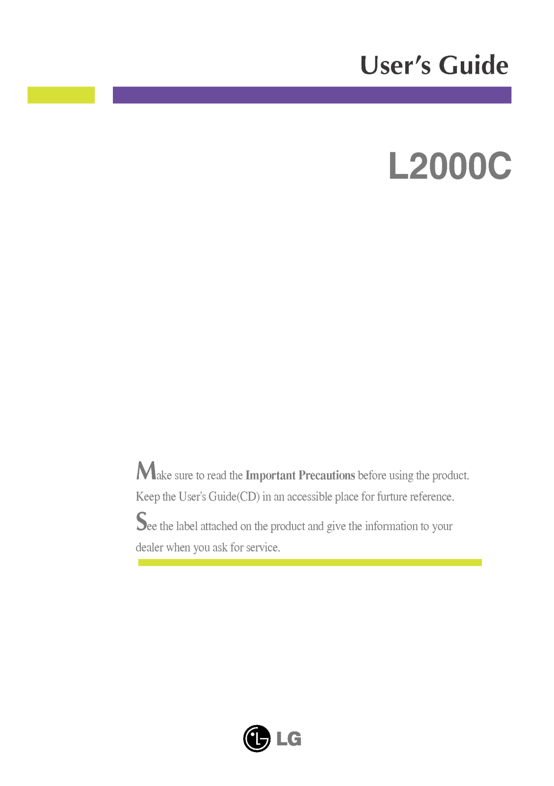 LG L2000C-SF User Manual