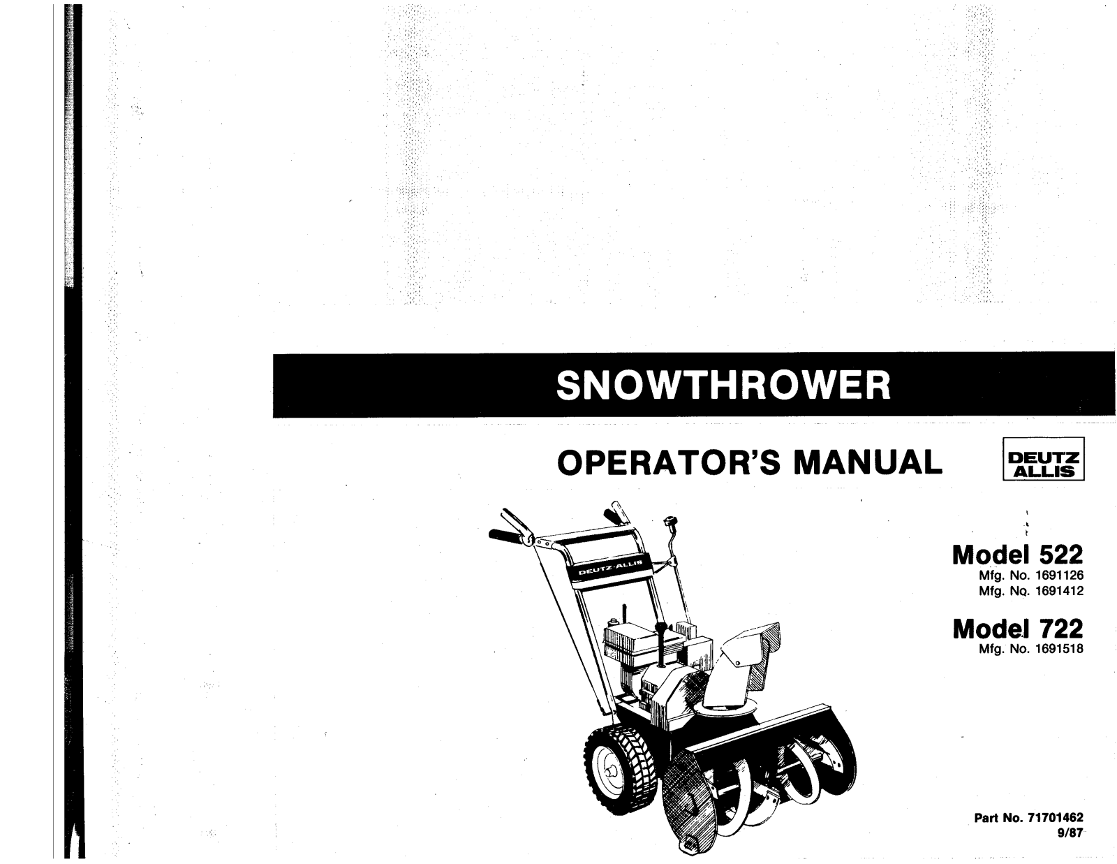 Simplicity 722, 522 User Manual