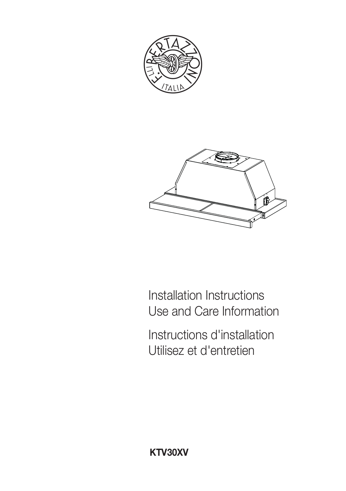 Bertazzoni KTV30XV Installation Manual