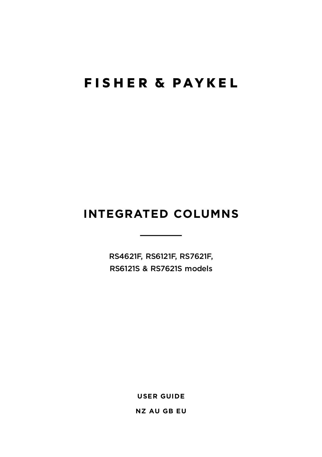 Fisher & Paykel RS7621SLK1 User Manual