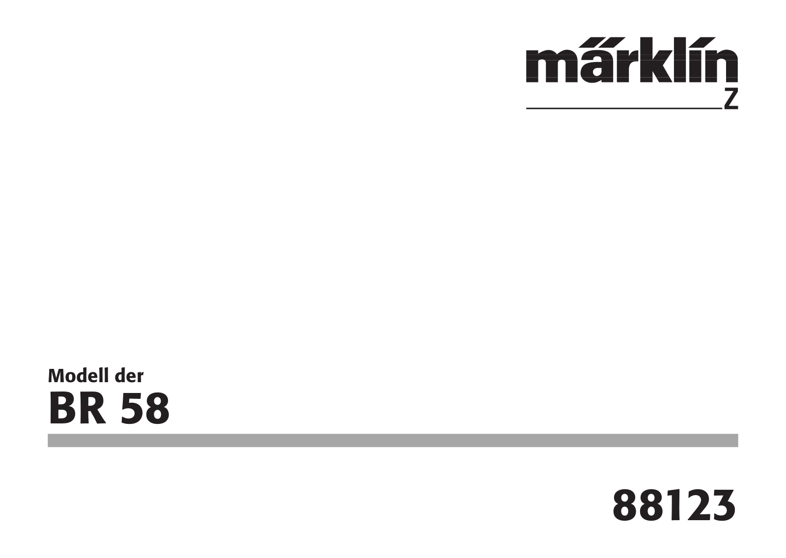 Märklin BR 58 User Manual