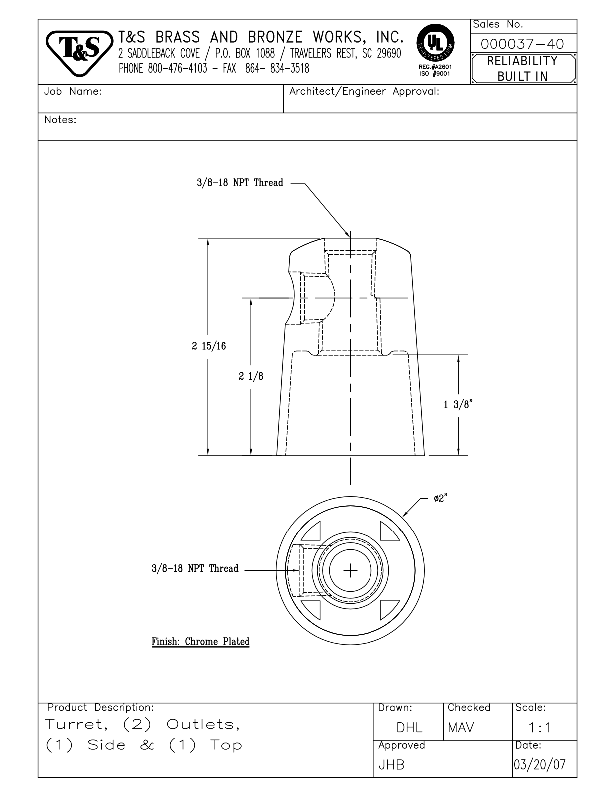 T&S Brass 000037-40 User Manual