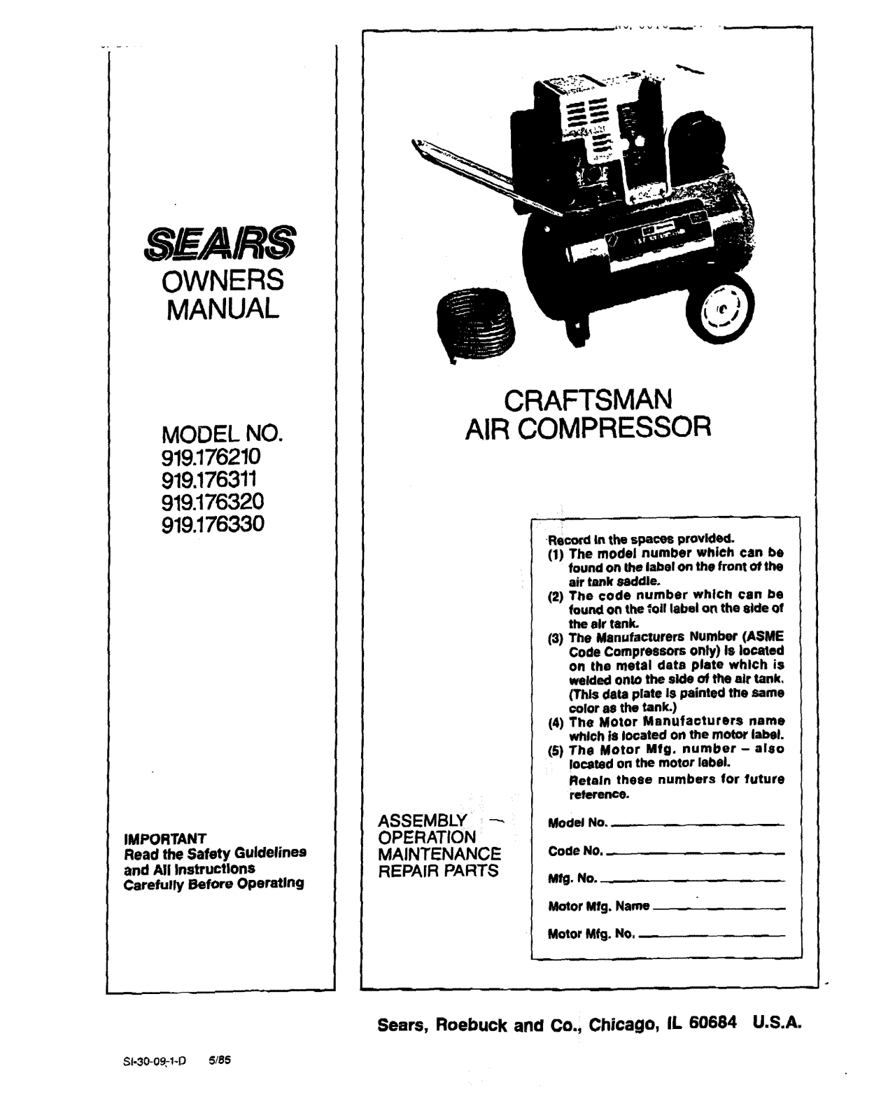 Sears 311 User Manual - ManualMachine.com