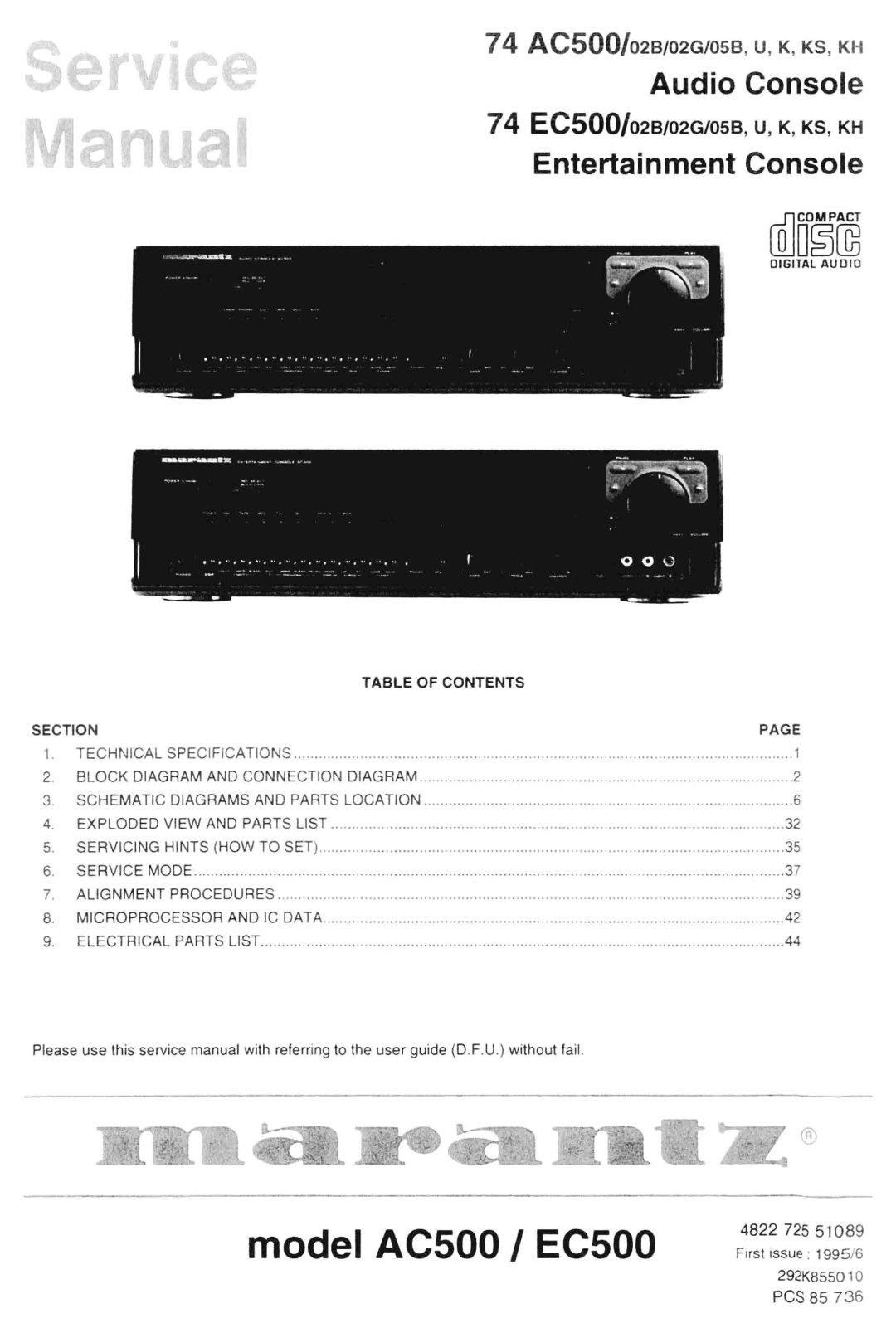 Marantz EC-500 Service Manual