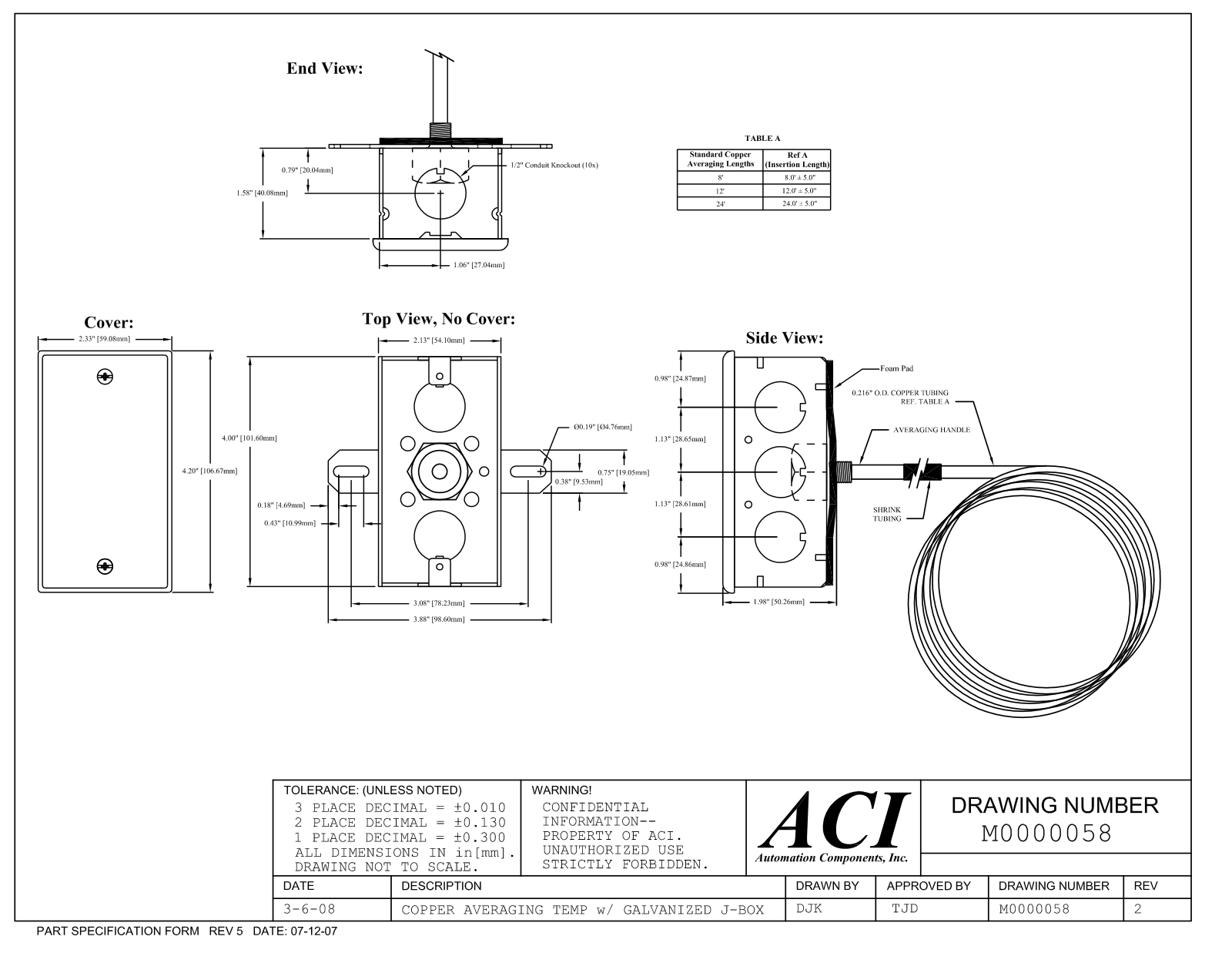 ACI-Automation Components A/20K-A-12-GD Reference Drawing