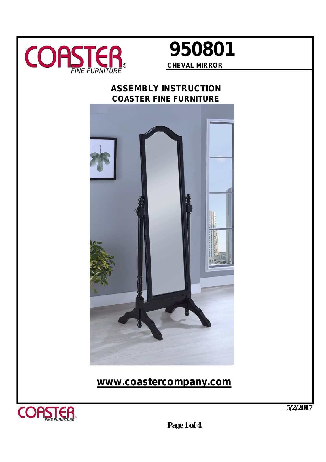 Coaster 950801 Assembly Guide - ManualMachine.com