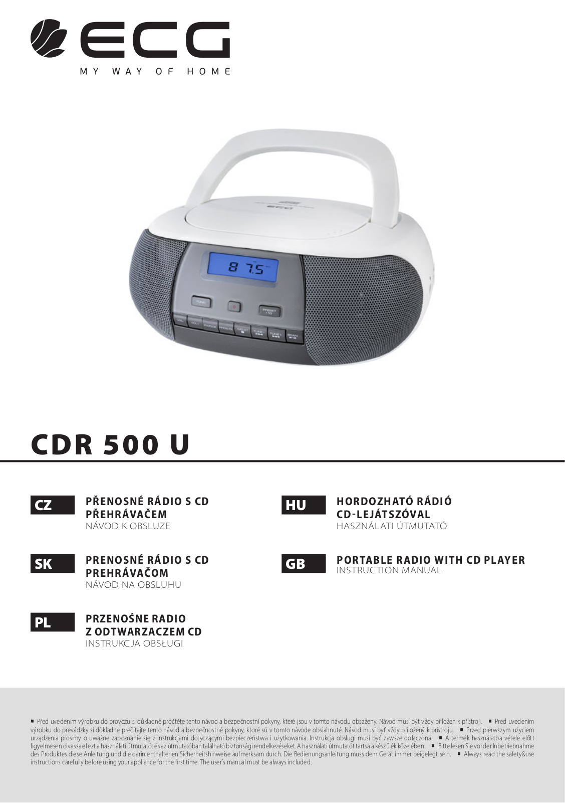 ECG CDR 500U Operating Instructions