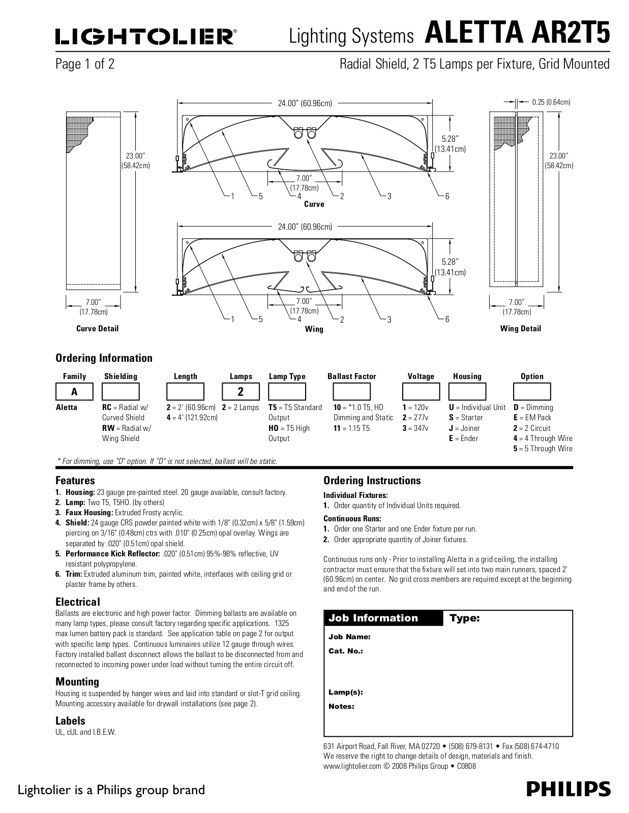 Lightolier AR2T5 User Manual