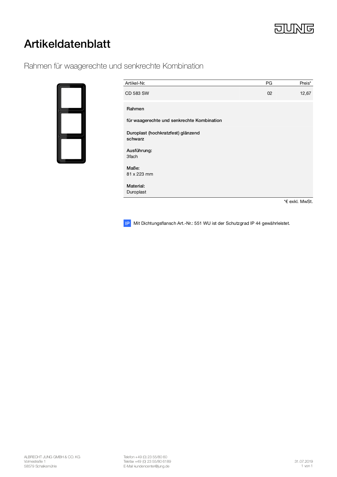 Jung CD 583 SW User Manual