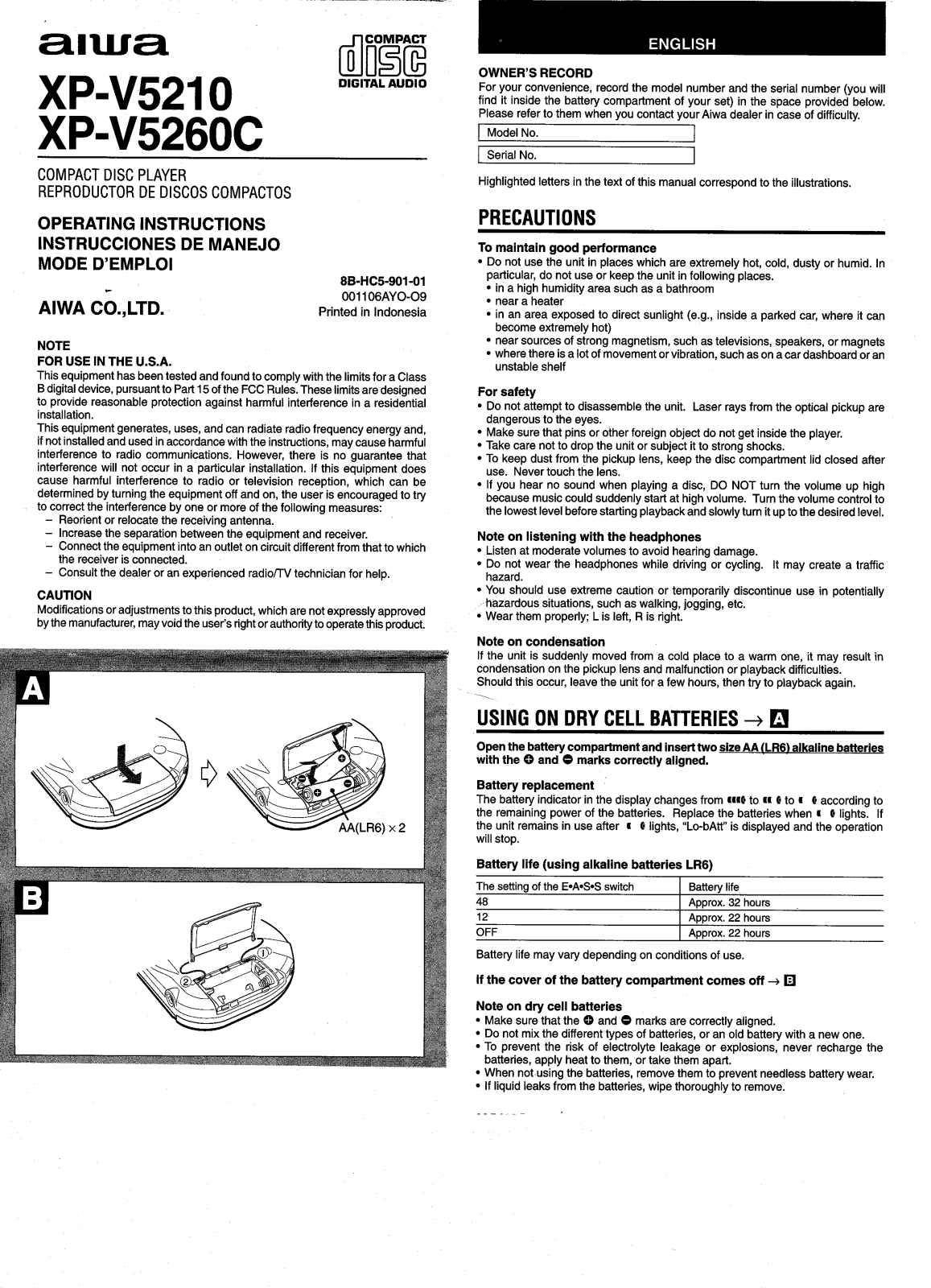 Sony XPV5210 User Manual