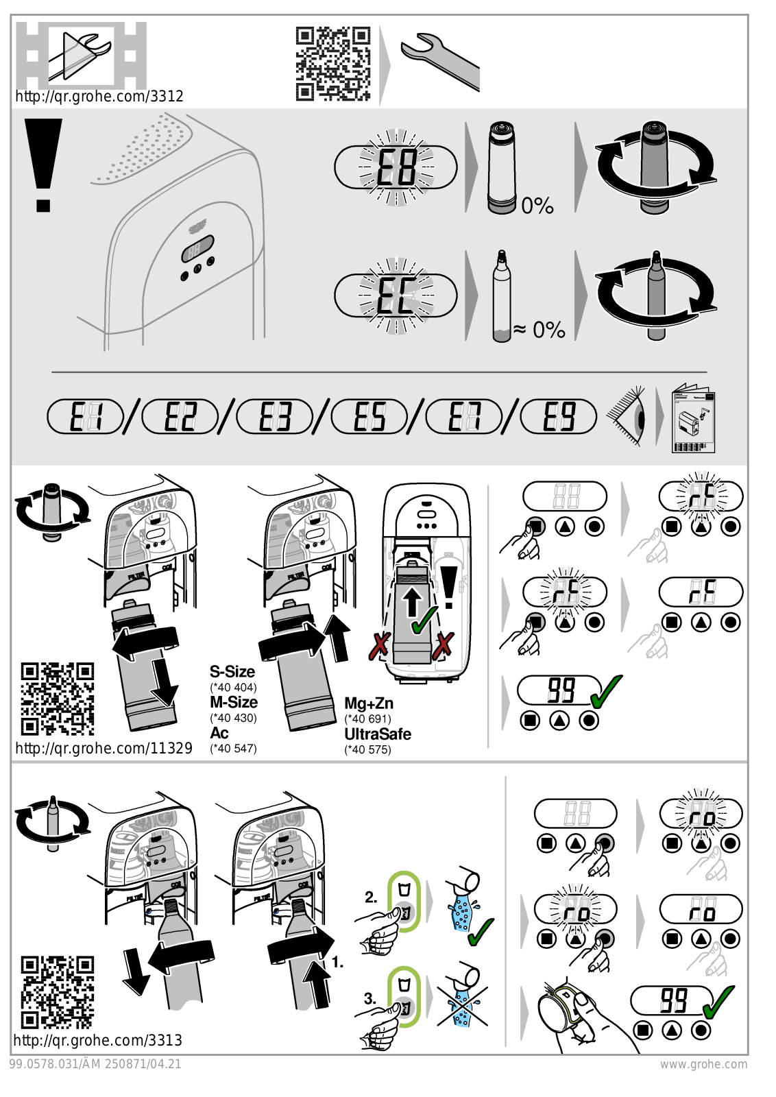 Grohe Blue Home 31455000, Blue Home 31455DC0, Blue Home 31606000 User manual