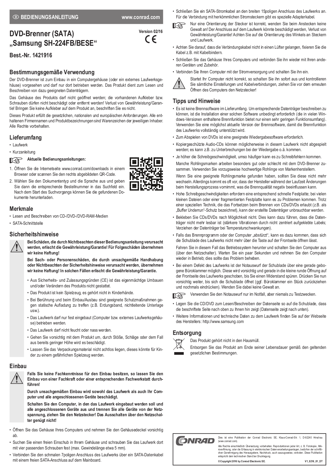 Samsung SH-224FB/BESE Operation Manual