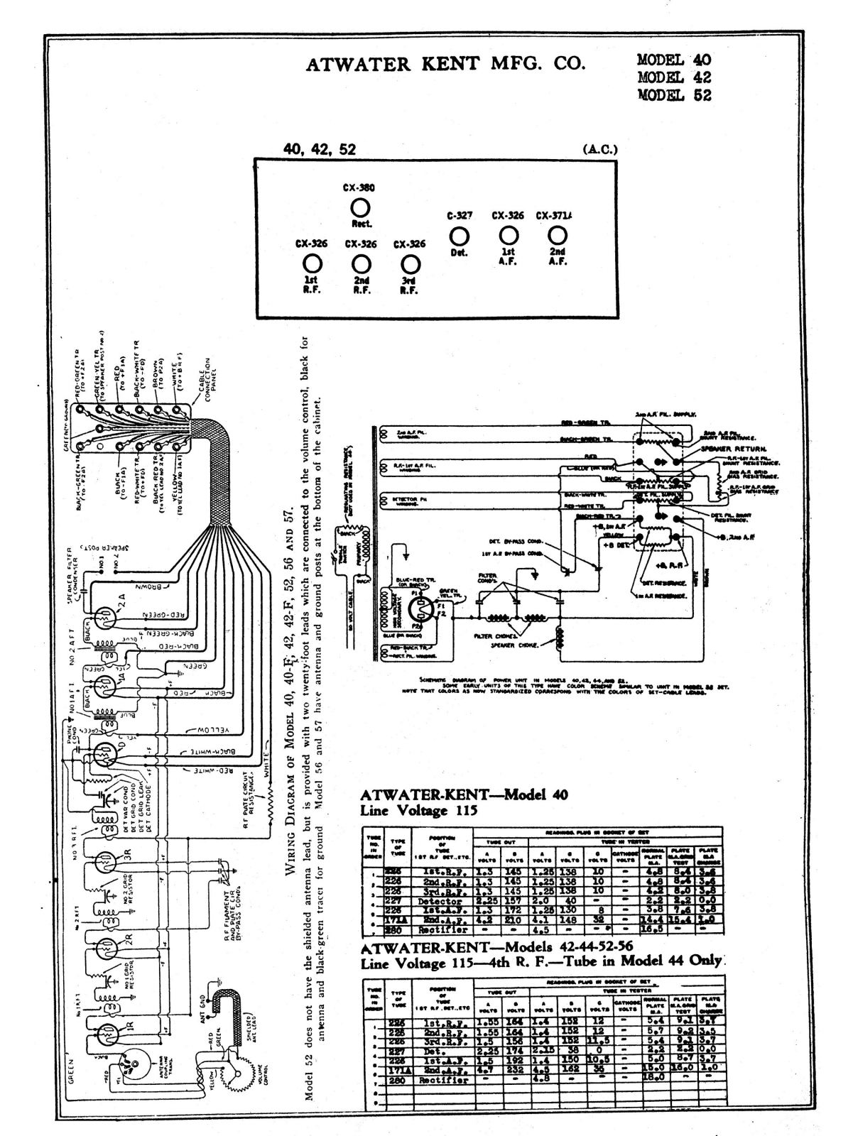 Atwater Kent 40, 42, 52 Diagram - ManualMachine.com
