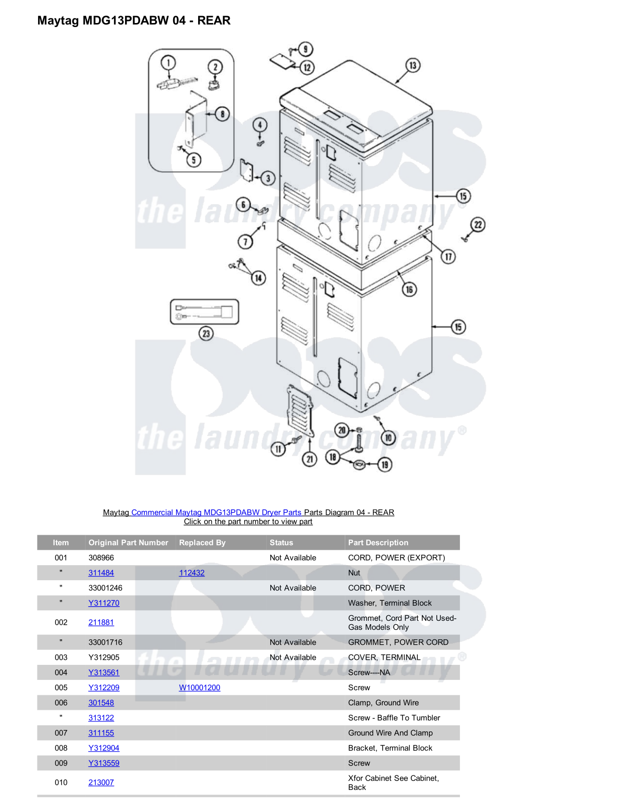 Maytag MDG13PDABW Parts Diagram