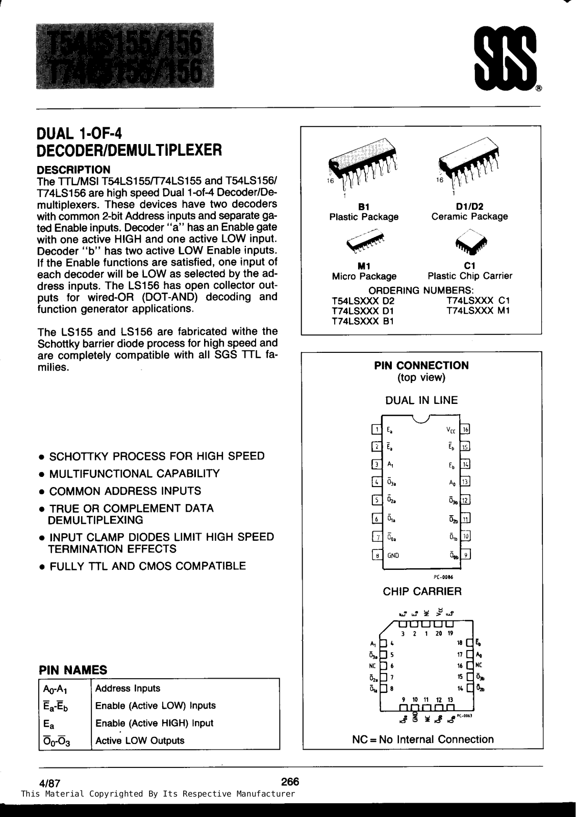 Datasheet T74LS155B1 Specification - ManualMachine.com