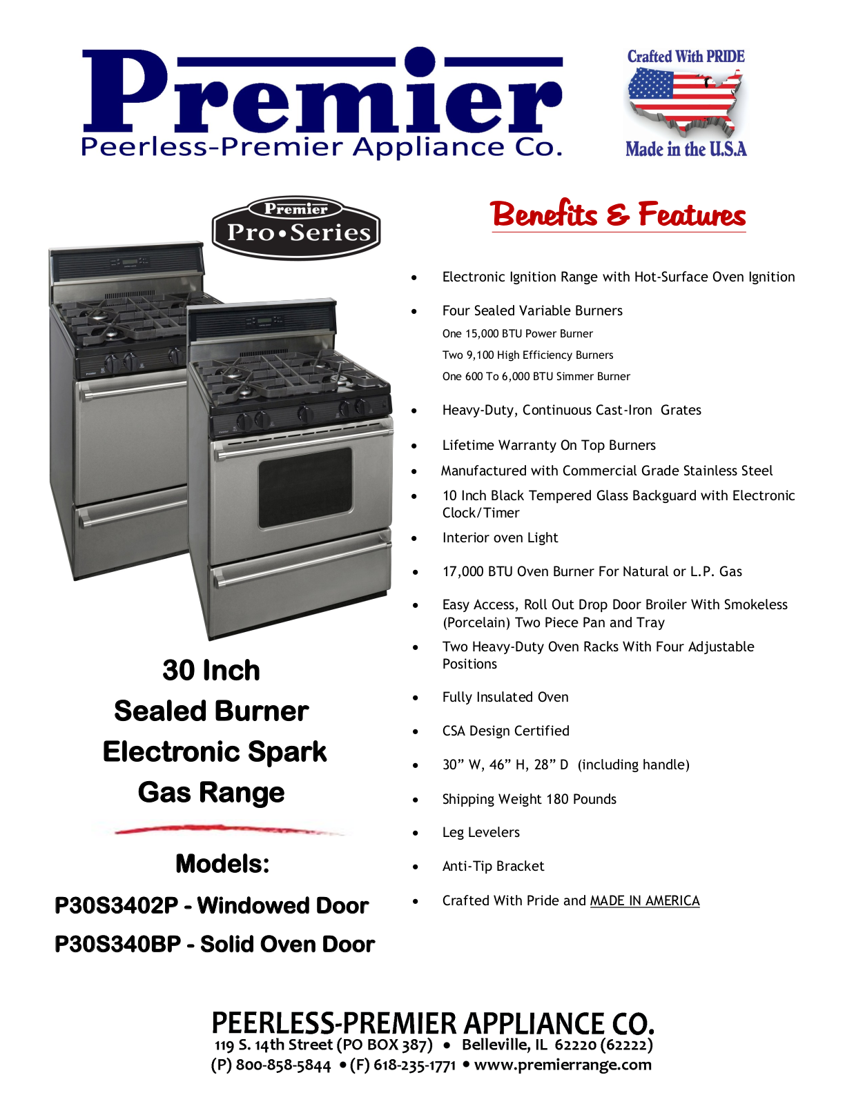 Peerless Stove P30S3402P User Manual