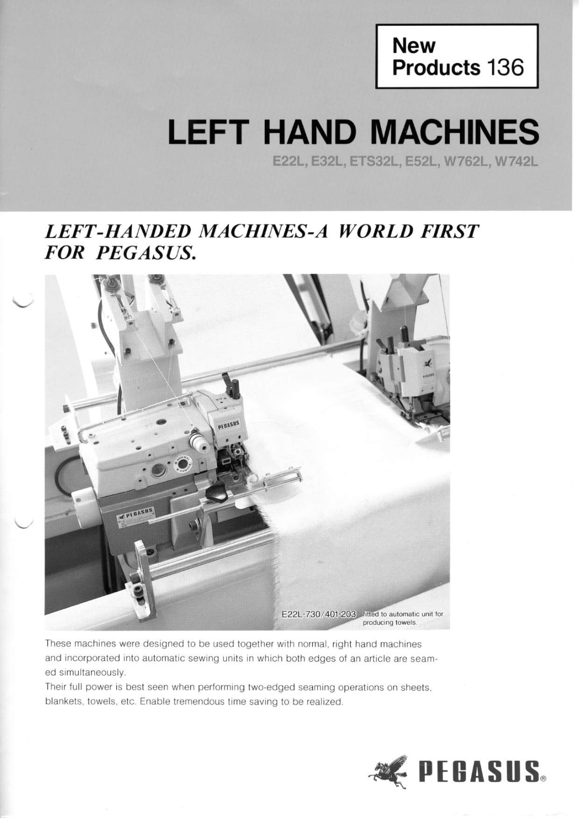 pegasus E22L, E32L, ETS32L, E52L, W762L BROCHURE - ManualMachine.com