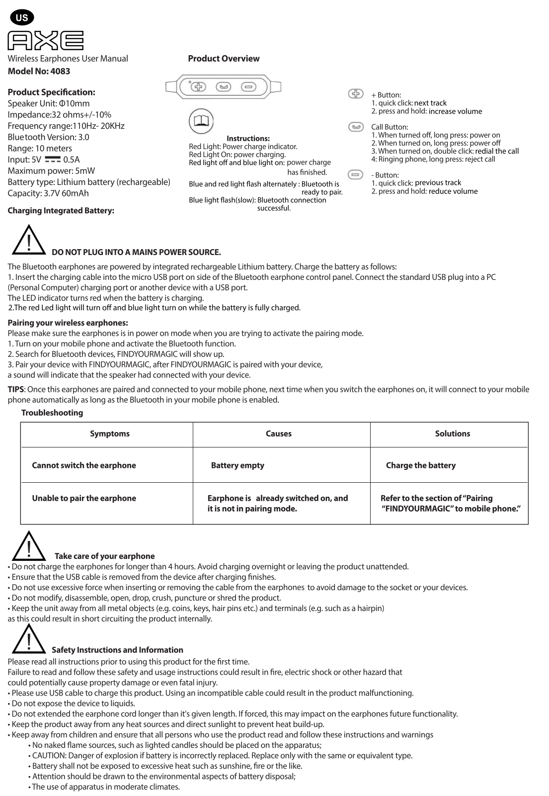 ASIAN SOURCING LINK 4083EARPHONES User Manual