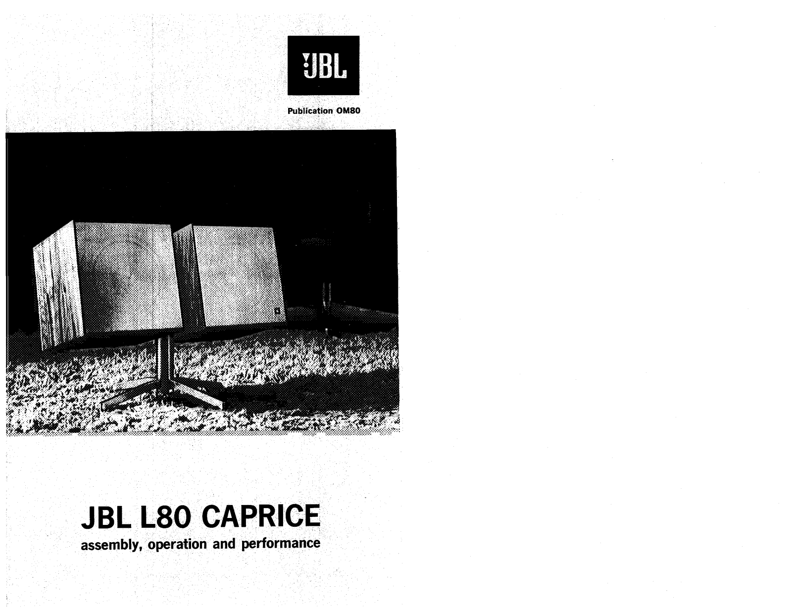 JBL L80 CAPRICE, L80 User Manual