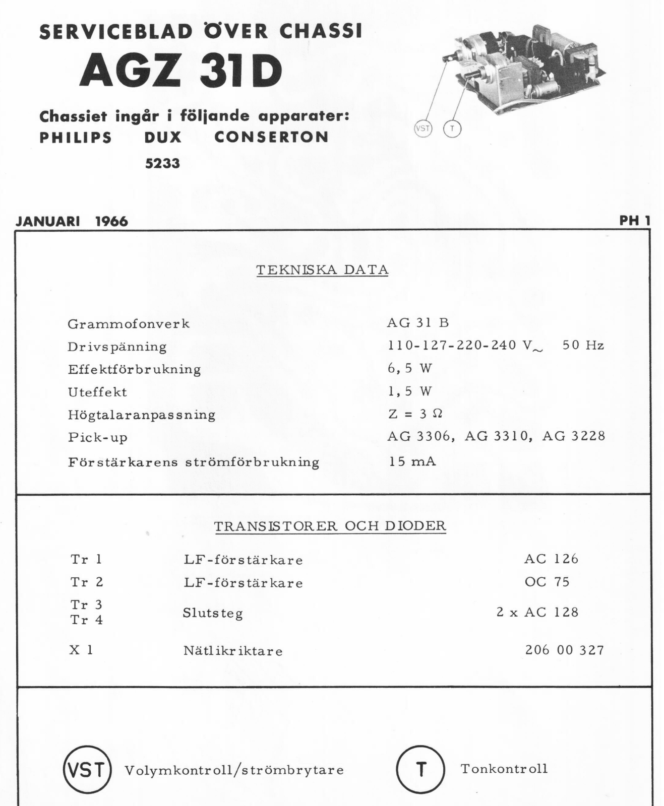 Philips AGZ31d Schematic