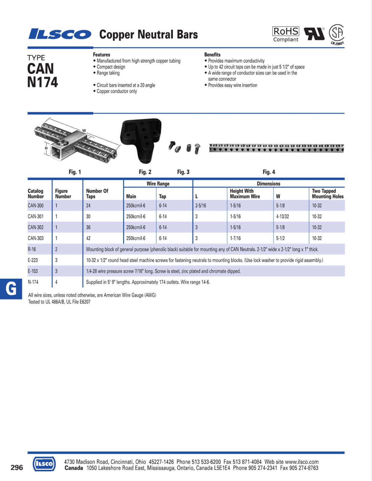 Ilsco Copper Neutral Bars Catalog Page