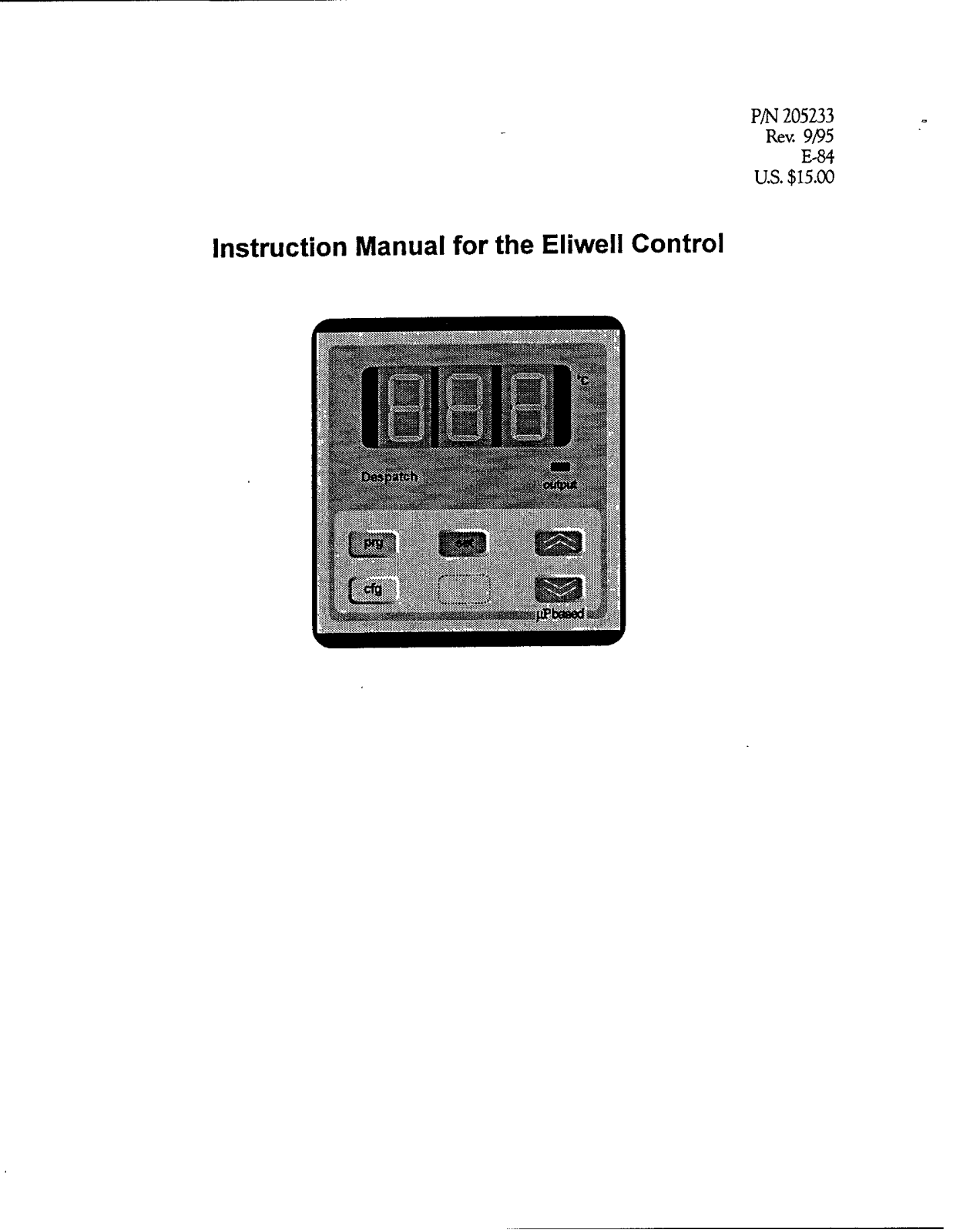 Despatch Eliwell Controller Specifications