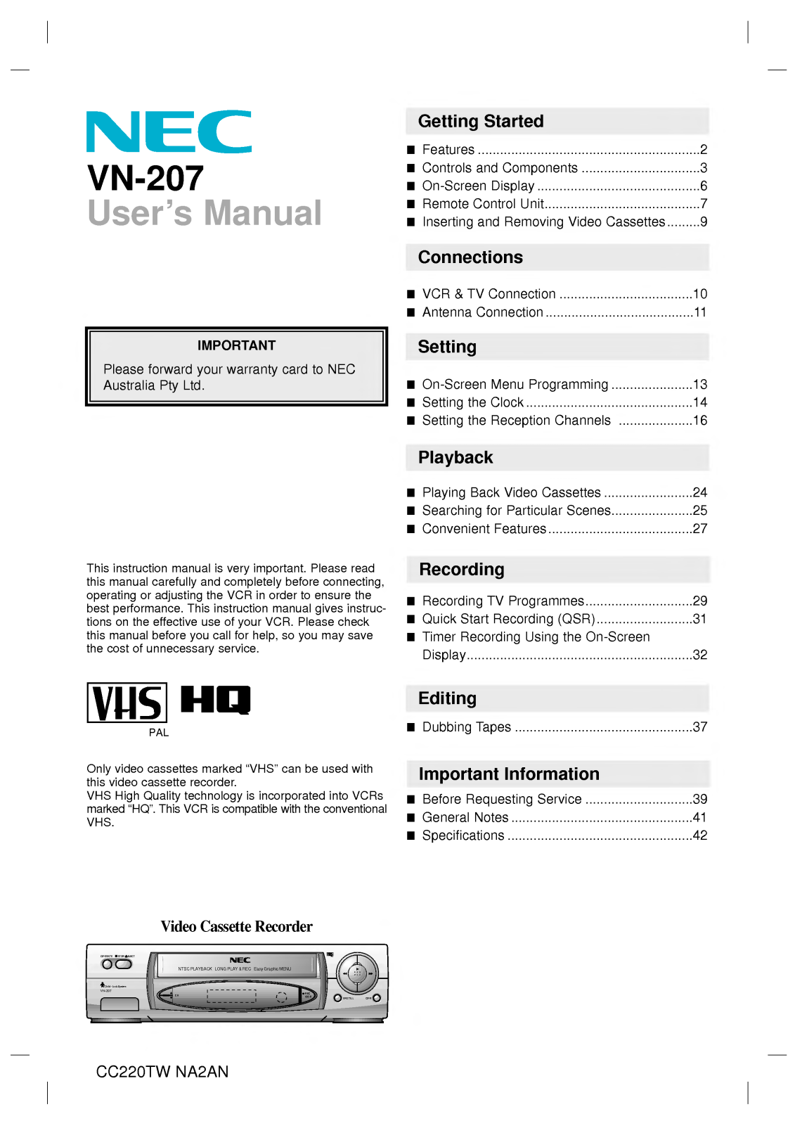 LG VN-207 User Manual