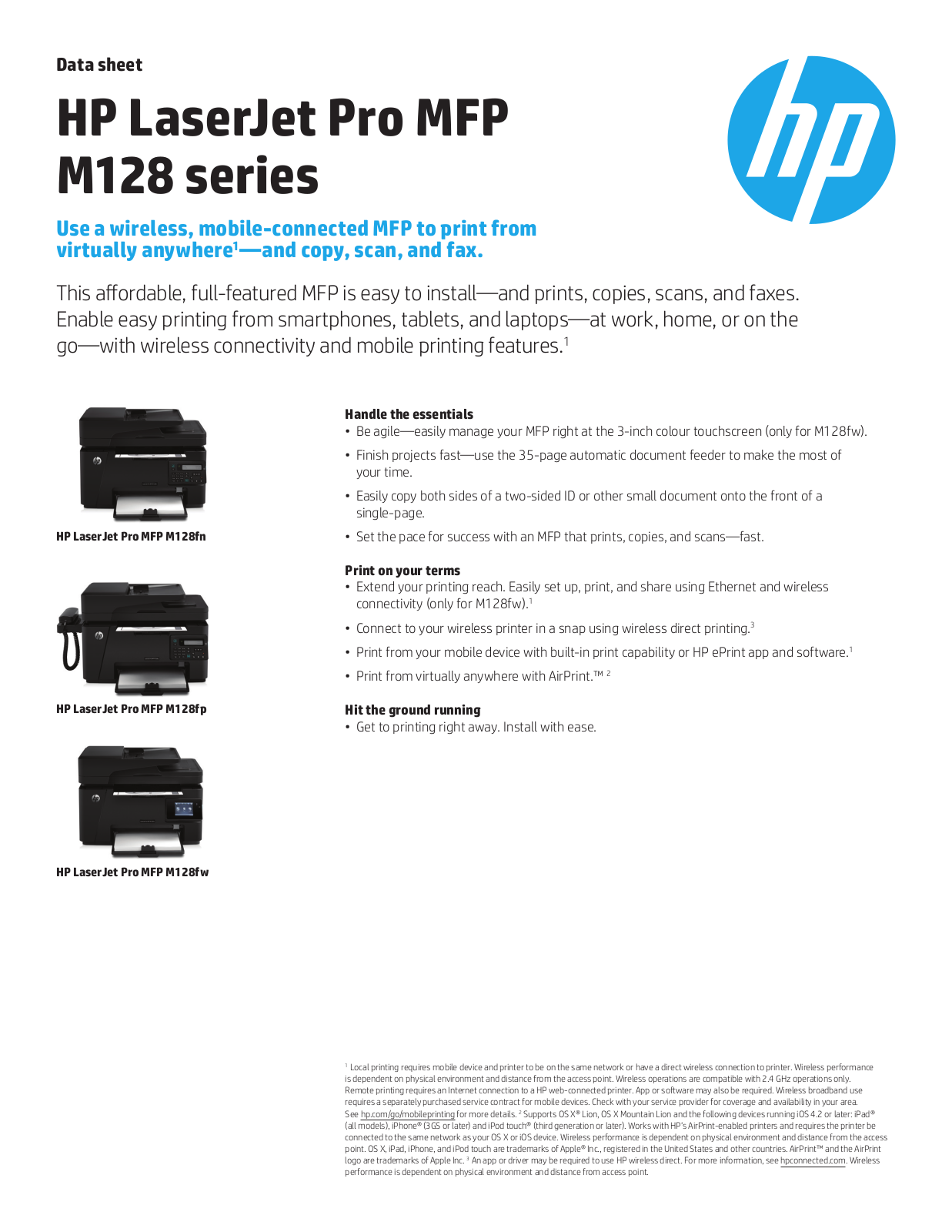 HP m128 Datasheet