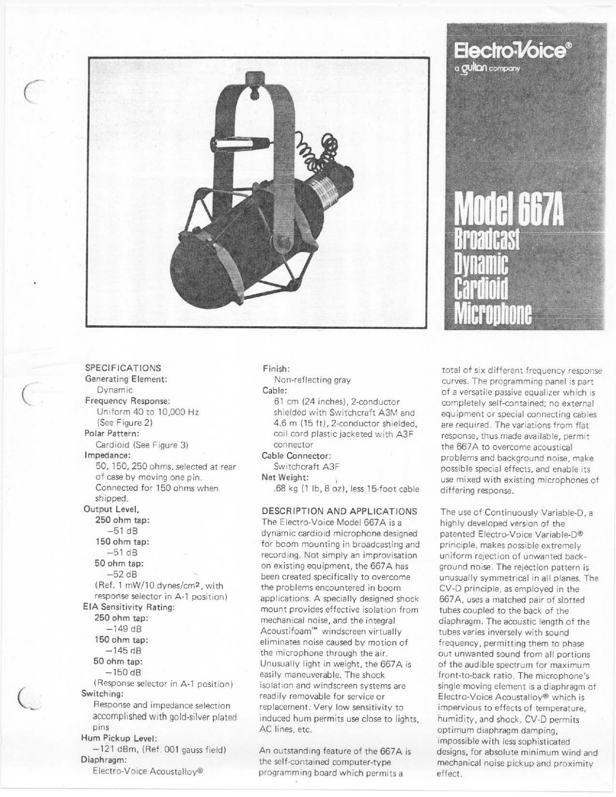 Electro-voice 667A DATASHEET