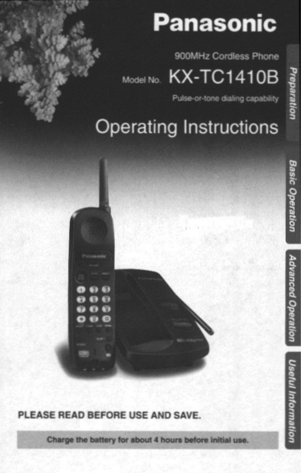 Panasonic kx-tc1410 Operation Manual