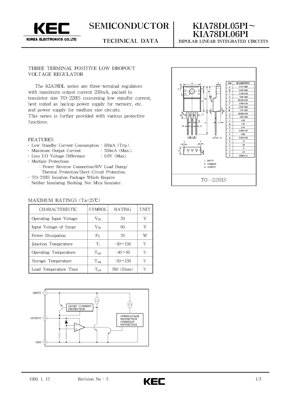 KEC KIA78DL05PI, KIA78DL06PI Datasheet