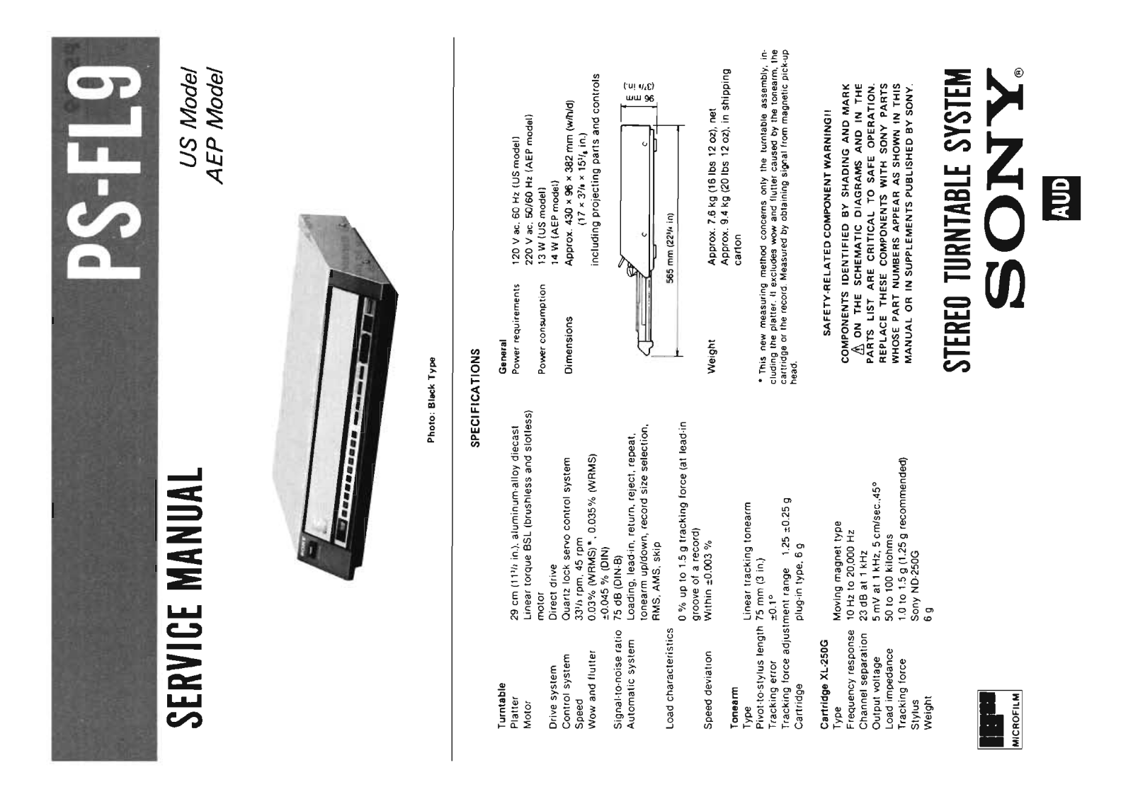 Sony PS-FL9 Service Manual