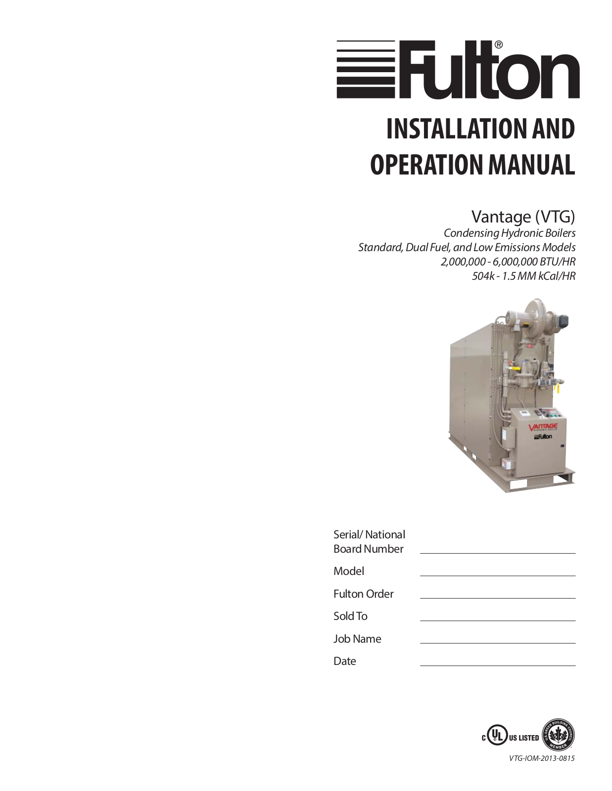 Fulton Vantage User Manual