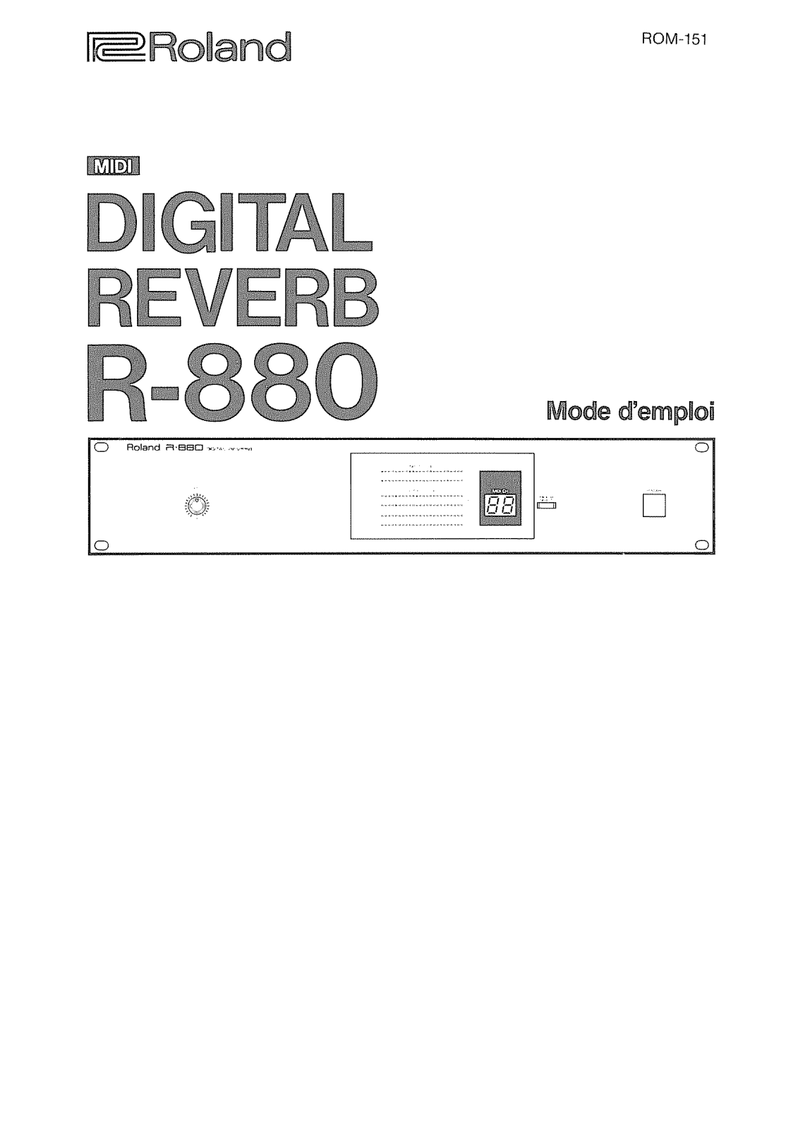 Roland R-880 User Manual