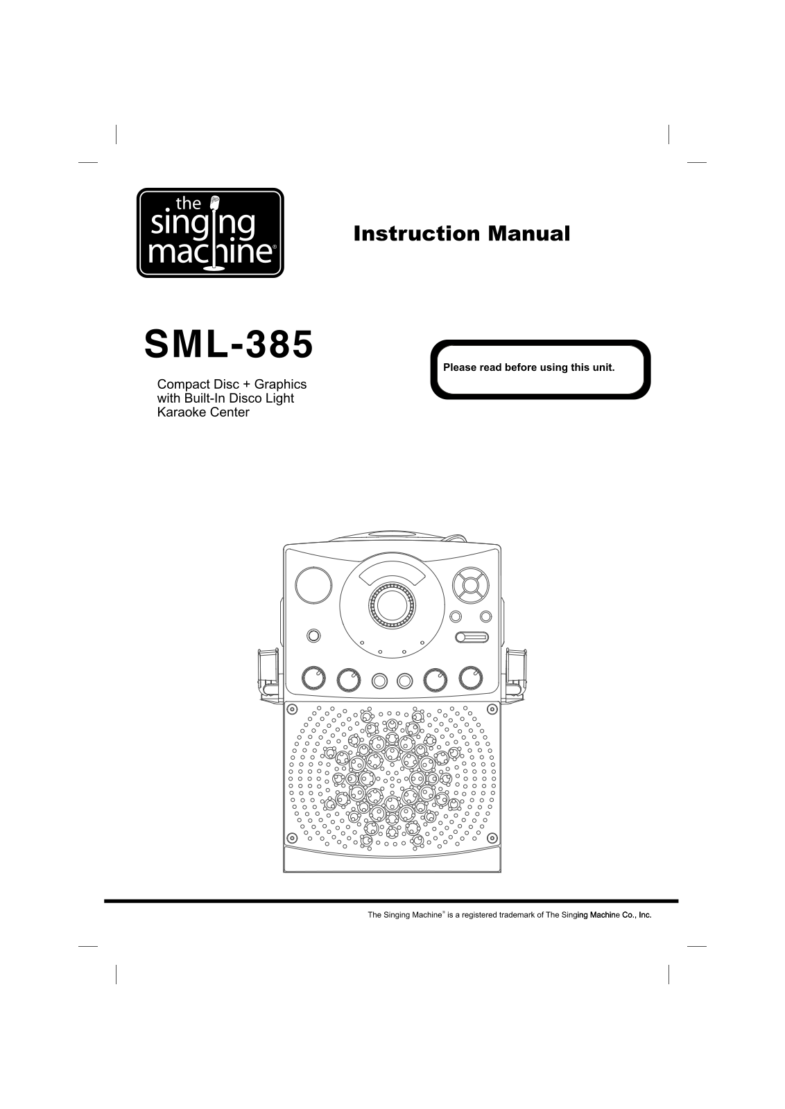 Singing Machine SML-385 User Manual