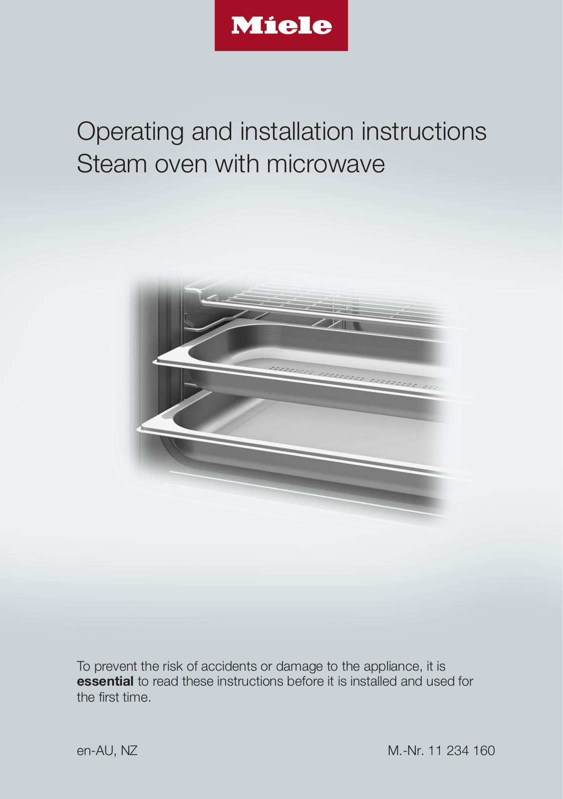 Miele DGM7440, DGM7440B, DGM7440G, DGM7440W Installation and Operation Guide