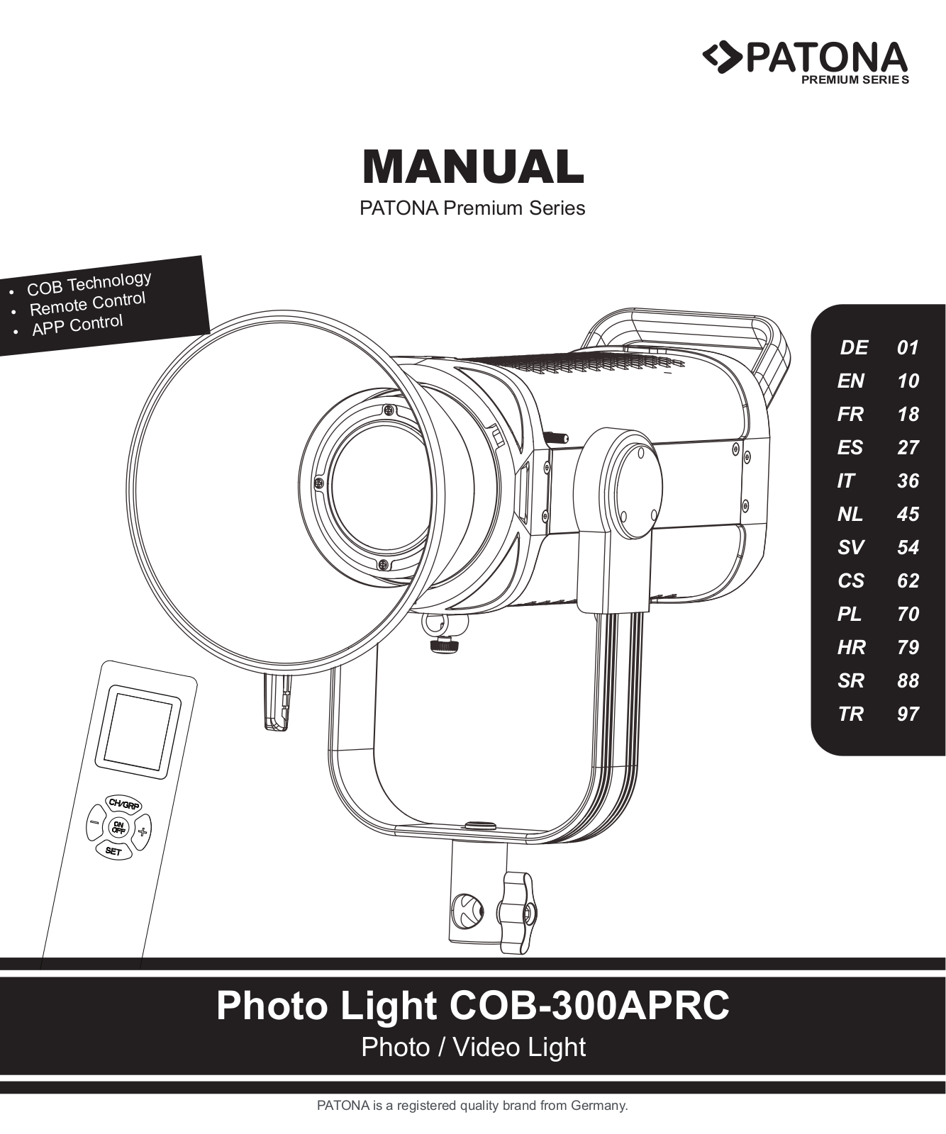 PATONA COB-300 APRC, 4282 User guide - ManualMachine.com