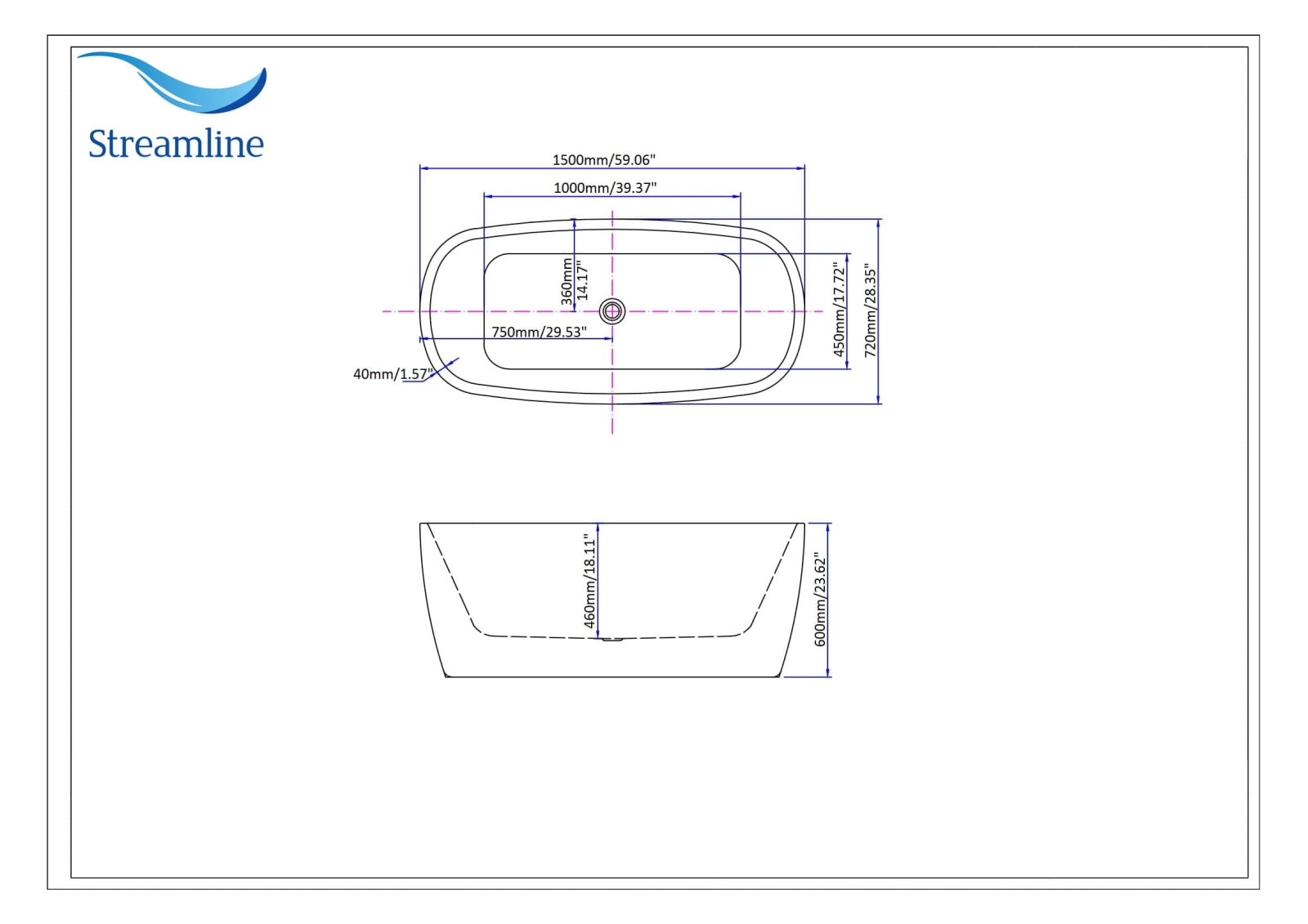 Streamline Bath SLBH7790 Dimensions - ManualMachine.com