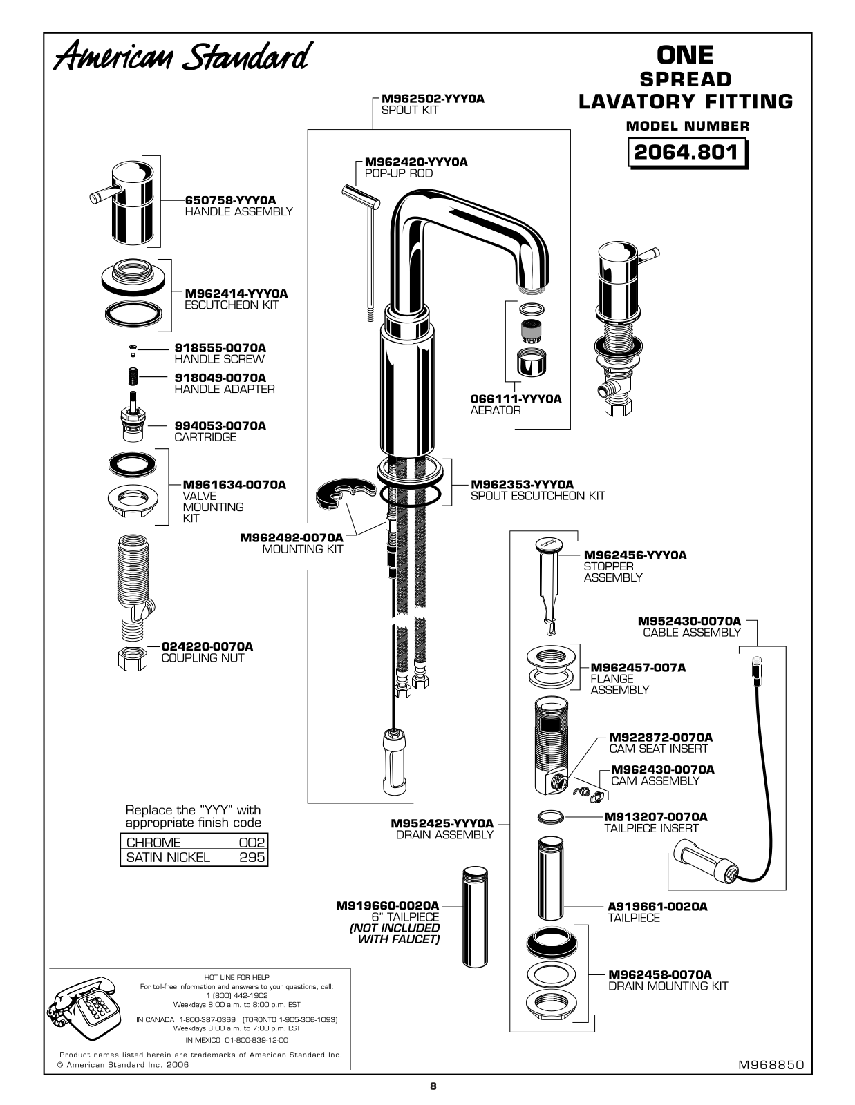 American Standard 2064.801 User Manual