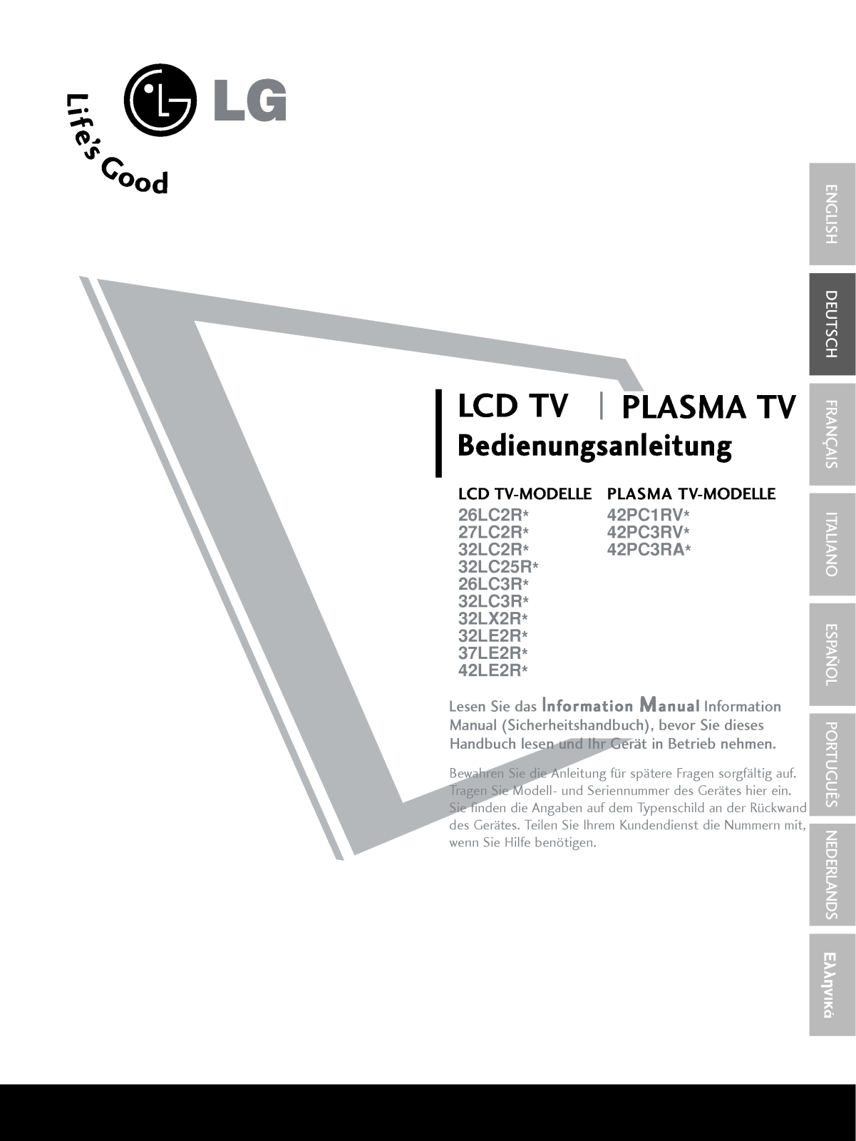 Lg 32LC2R User Manual