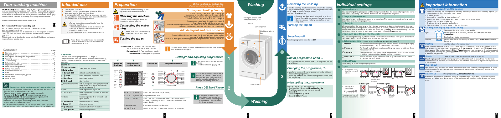 Bosch WAE24463AU Operating Instructions